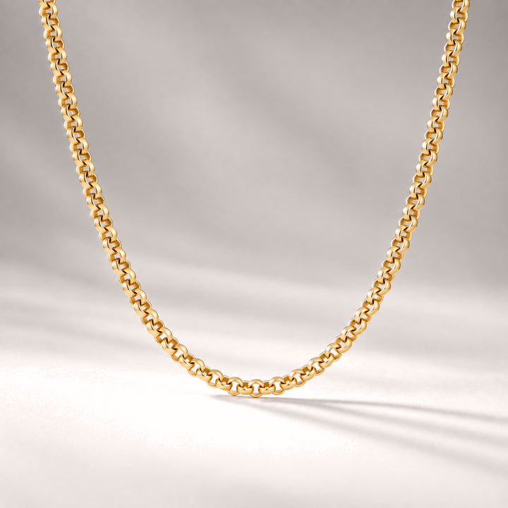 Mini Rolo Chain Necklace in Gold