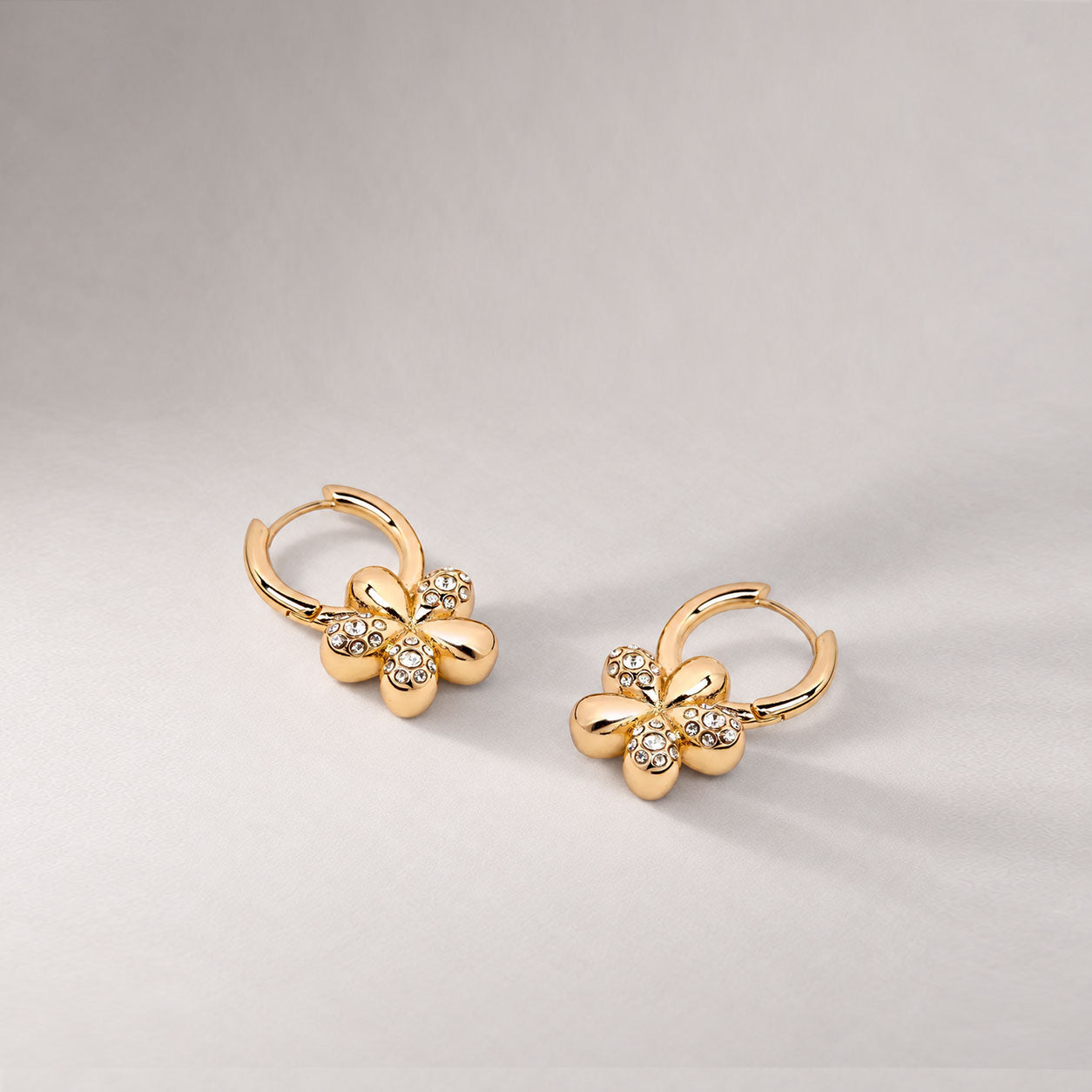 Luna Mini Crystal Hoop Earring in Gold