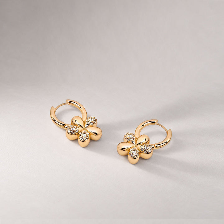 Luna Mini Crystal Hoop Earring in Gold