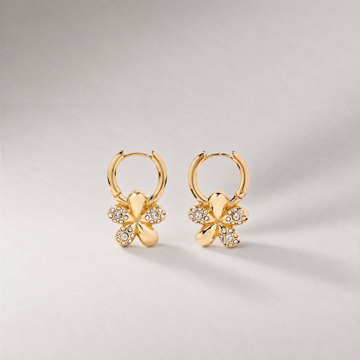 Luna Mini Crystal Hoop Earring in Gold