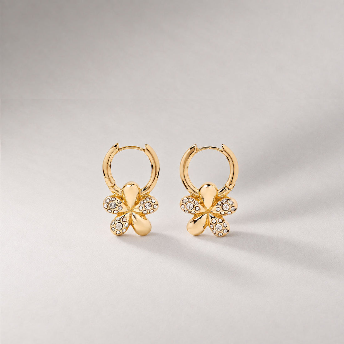 Luna Mini Crystal Hoop Earring in Gold