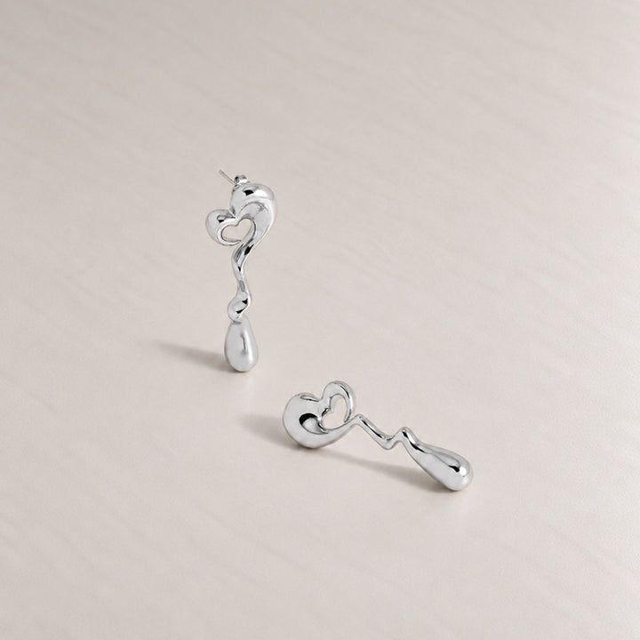 Agaoi Drop Face On Stud Earrings In Silver
