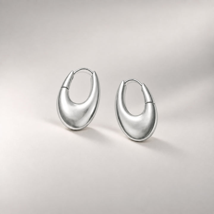 Eclipse Midi Hoops in Silver
