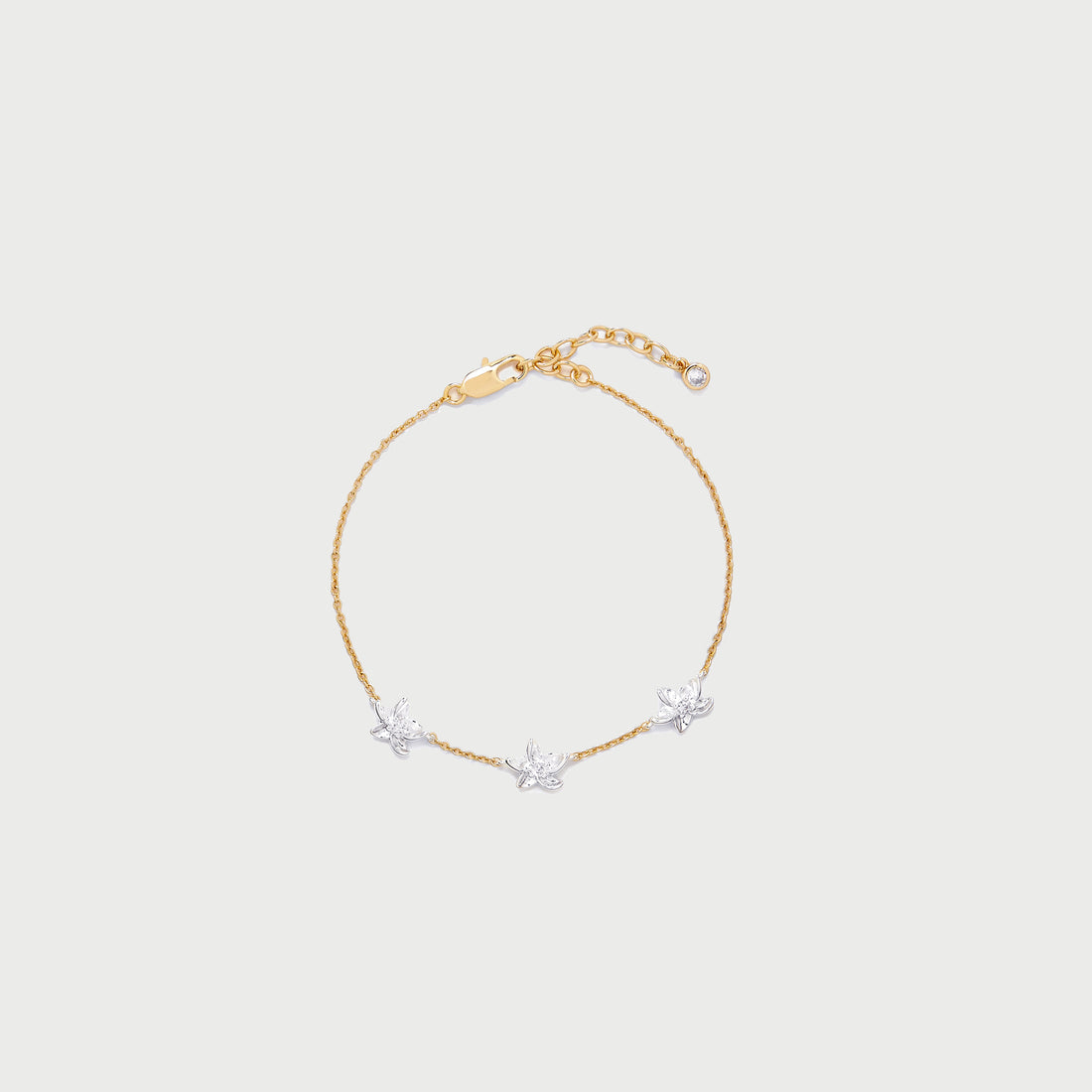 Luludi Flower Mix Metal Bracelet in Gold