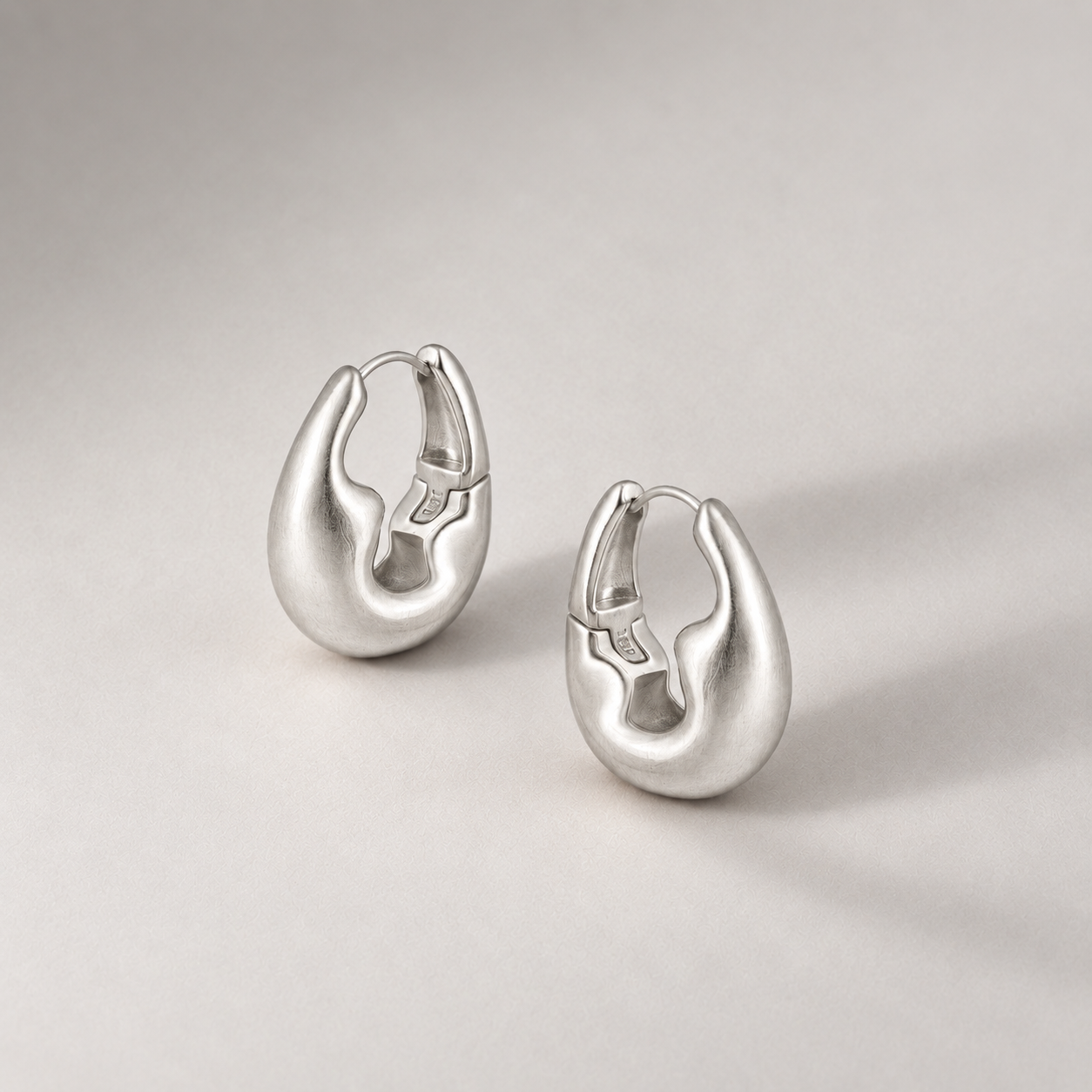Molten Maxi Earrings in Silver