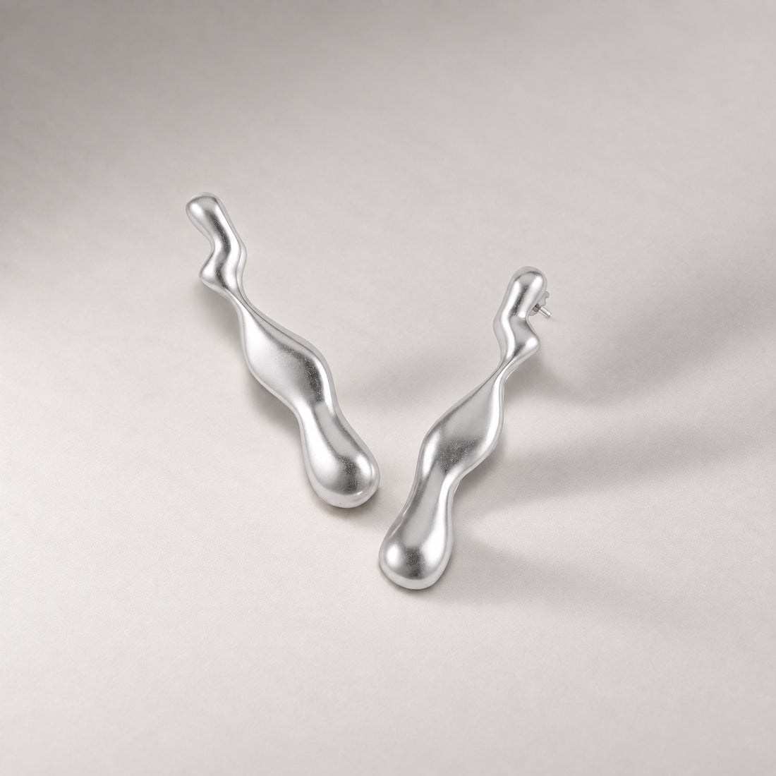 Magma Drop Earrings in Silver