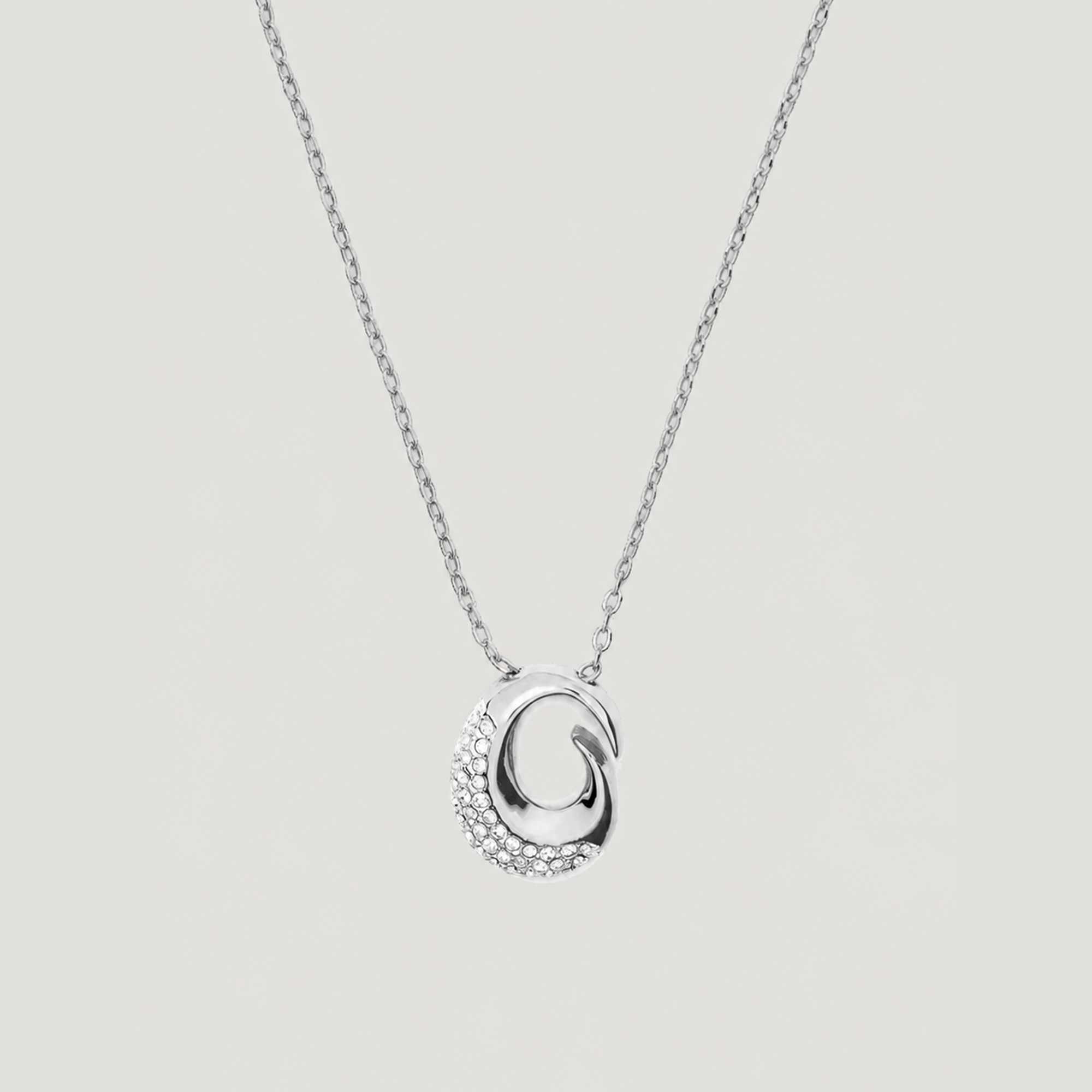Insignia Pave Necklace in Silver