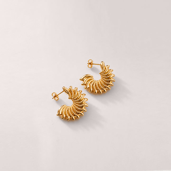 SUN CLAW MIDI HOOPS IN GOLD