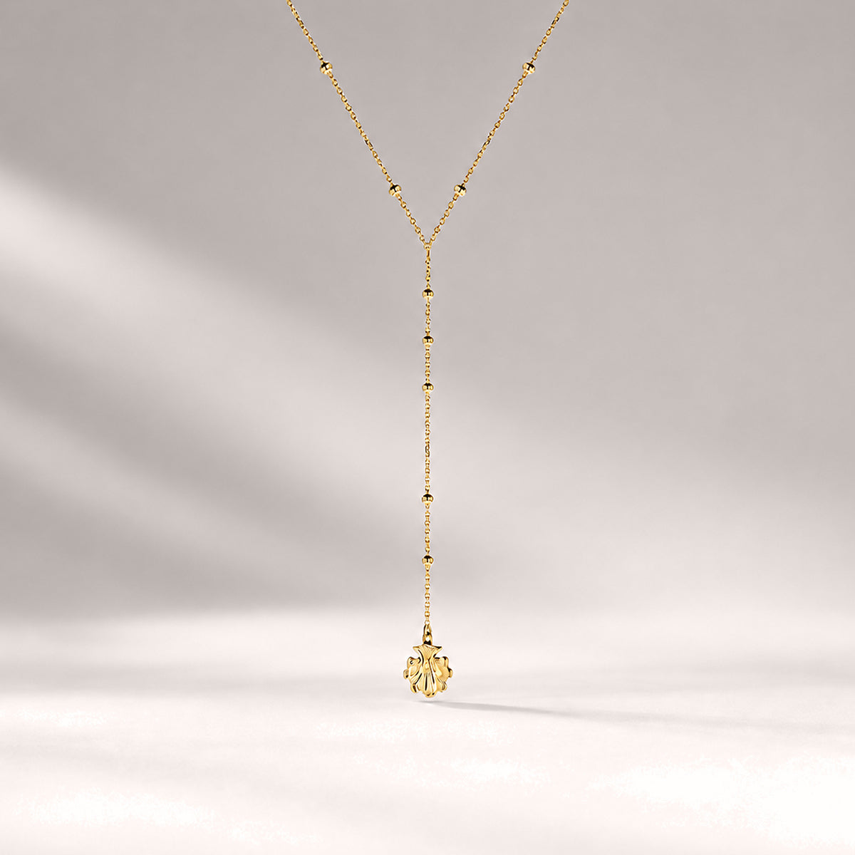 Bonnet Lariat Beaded Necklace in Gold