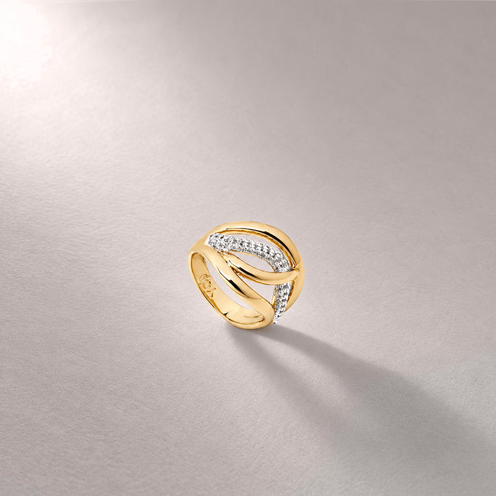 Barel Pave Ring in Gold & Crystals