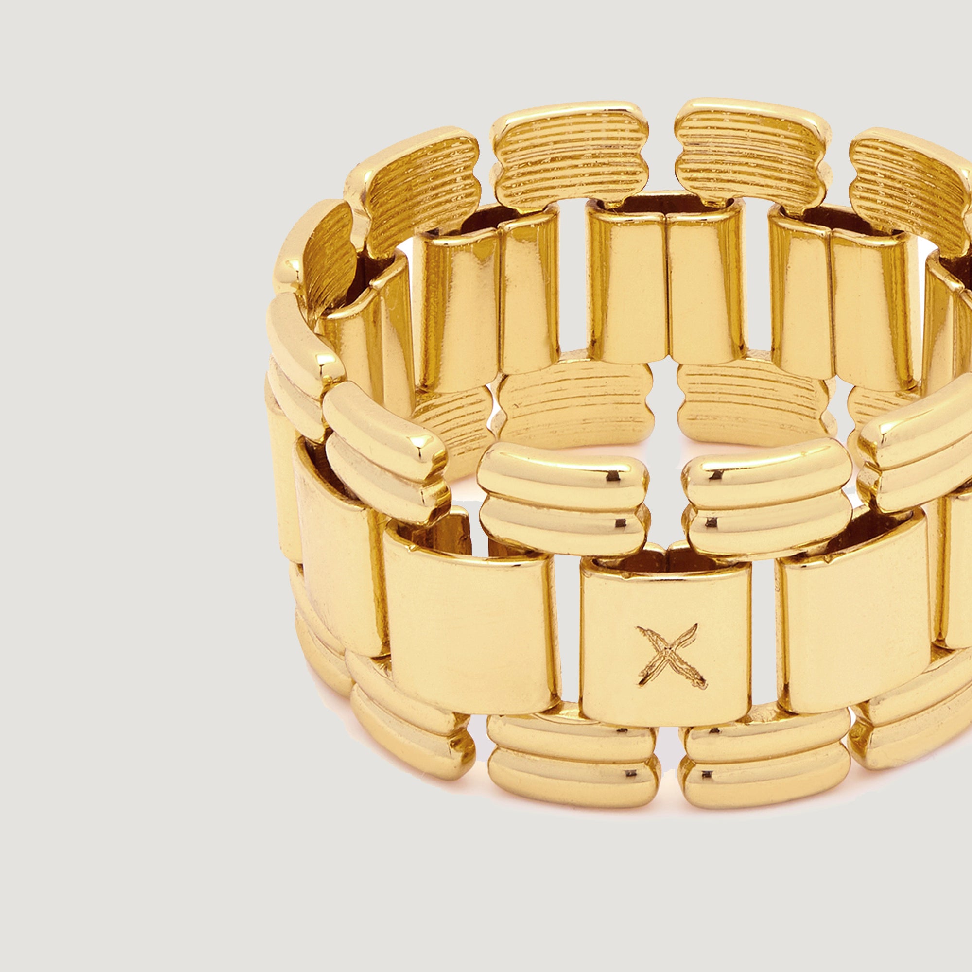 Crawford Watch Band Ring in Gold