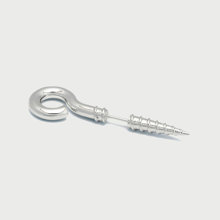 SCREW STUD EARRING IN SILVER