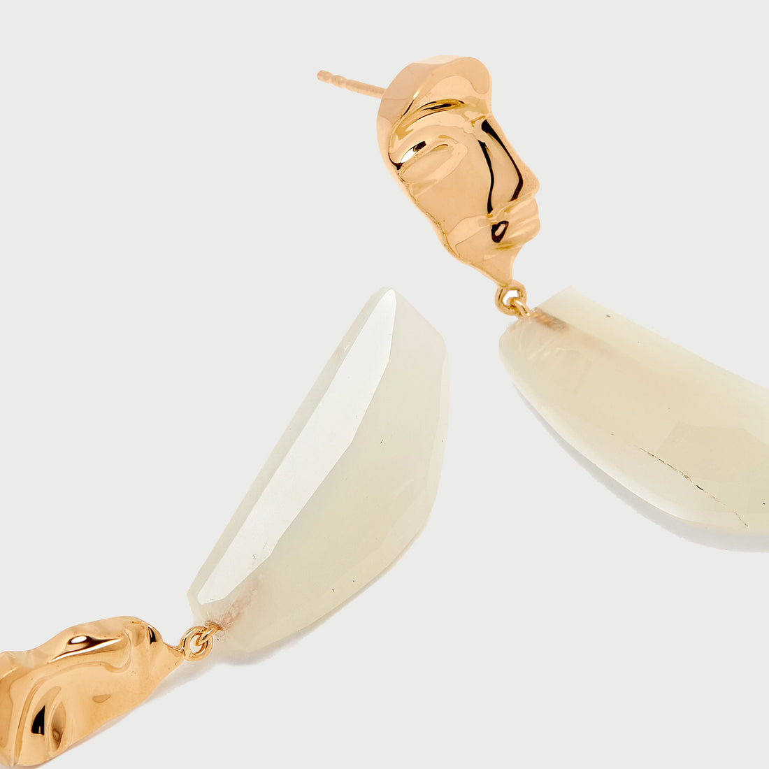 Visage Drop Earrings in Gold and Moonstone