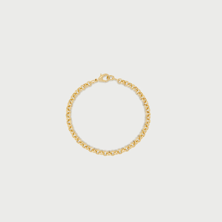 Mini Rolo Chain Bracelet in Gold