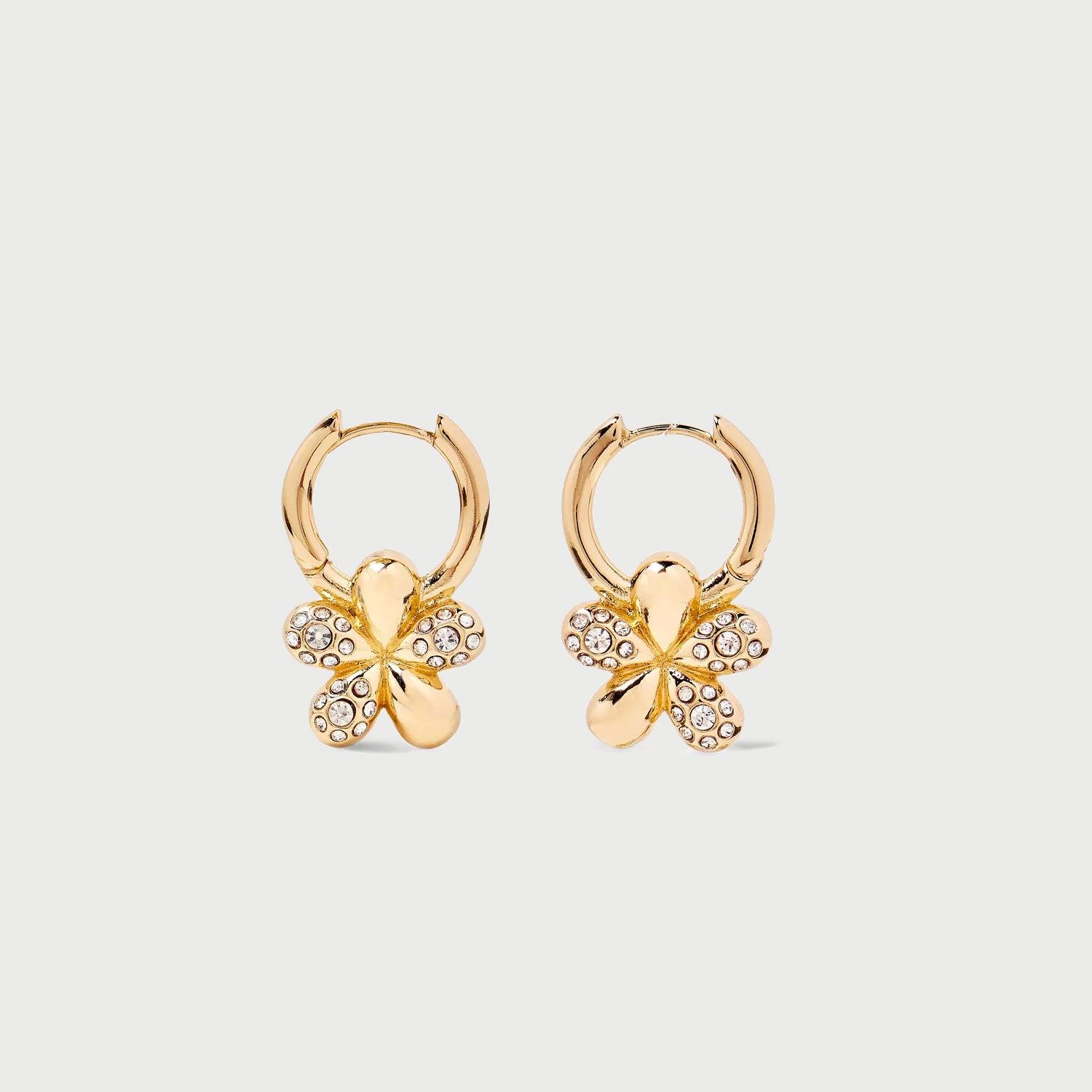Luna Mini Crystal Hoop Earring in Gold