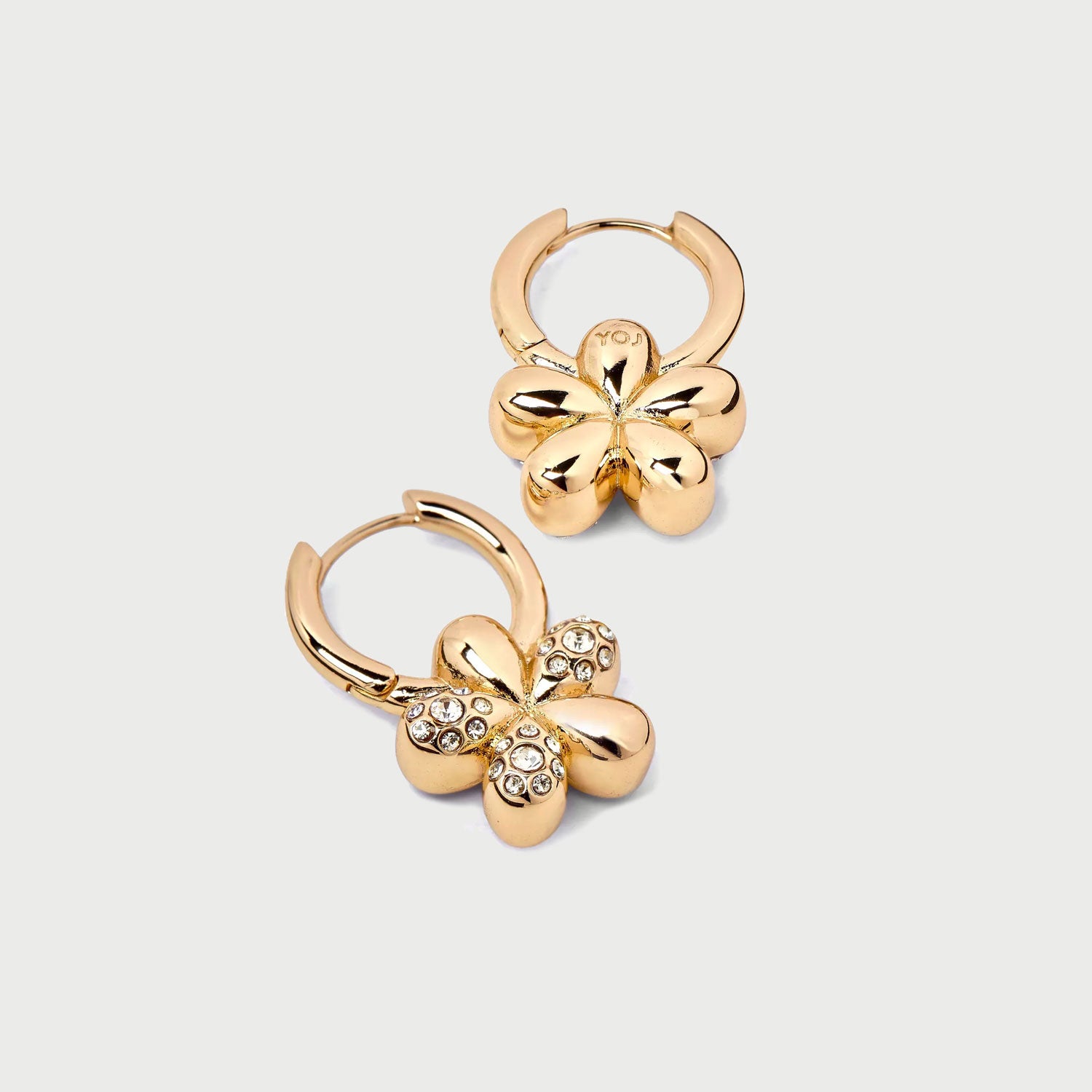 Luna Mini Crystal Hoop Earring in Gold