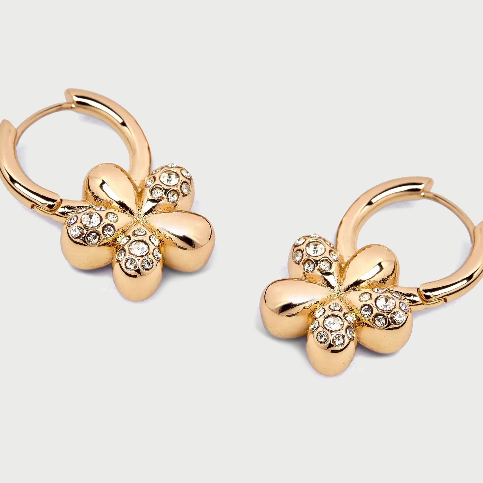 Luna Mini Crystal Hoop Earring in Gold