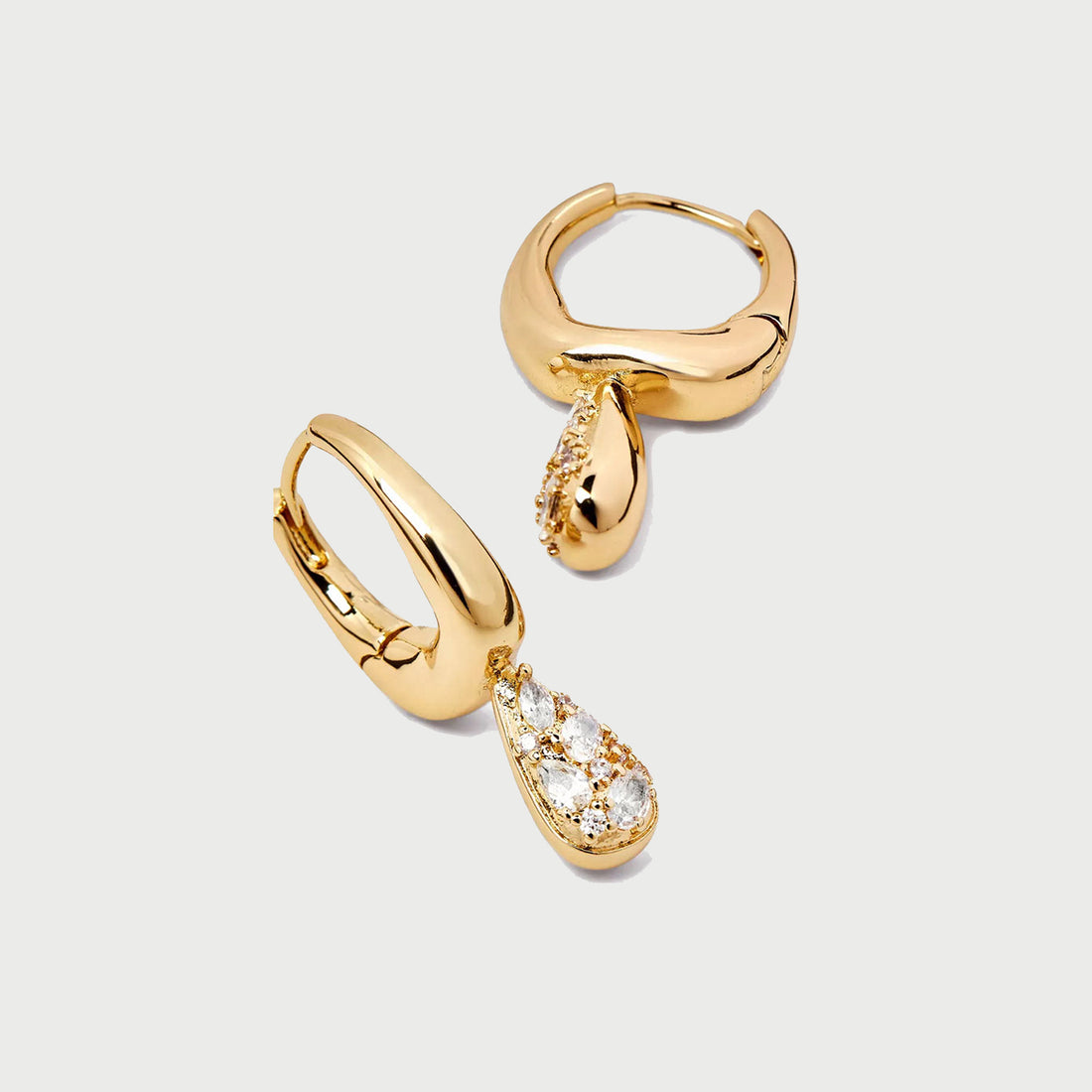 Petra Pave Hoop In Gold And Crystals