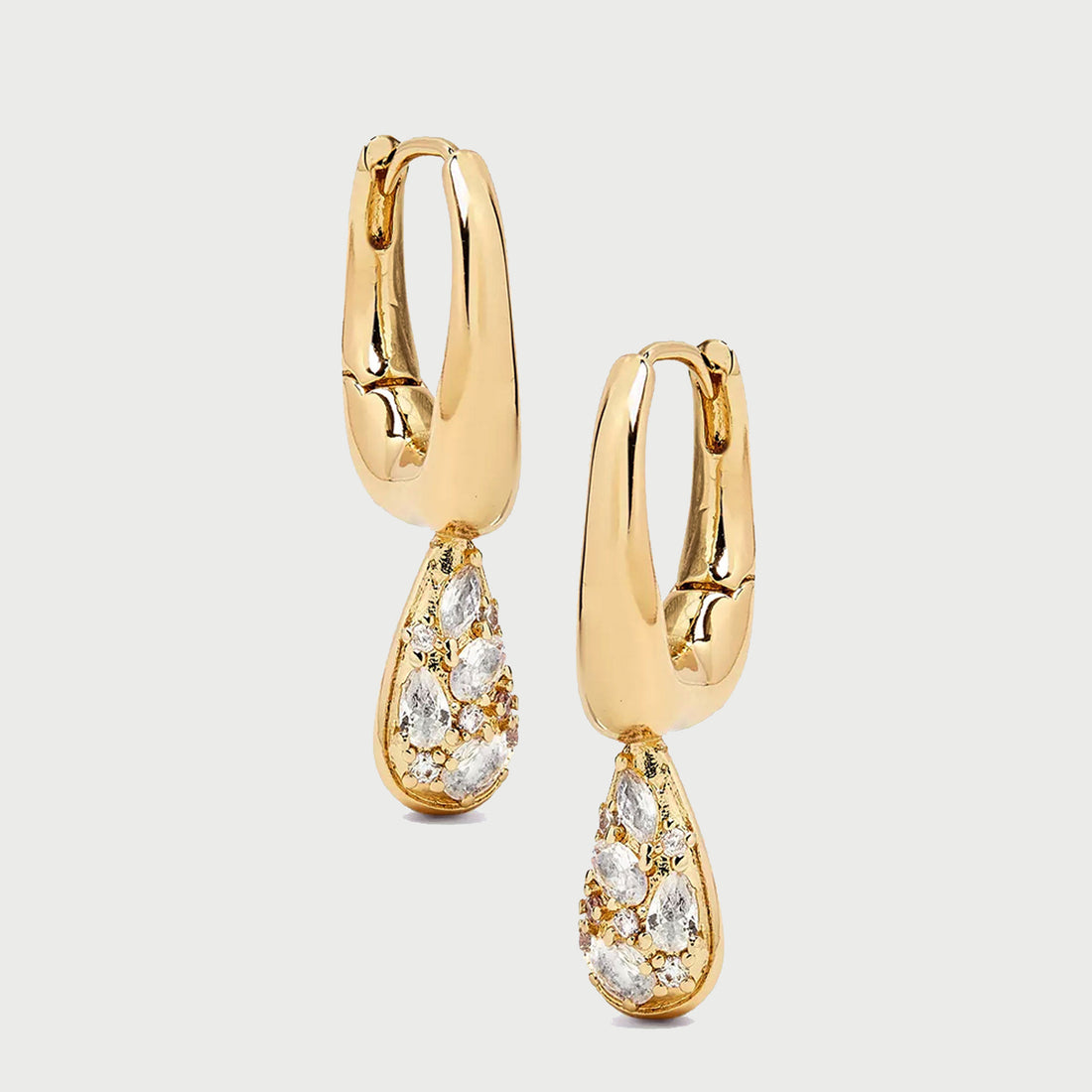Petra Pave Hoop In Gold And Crystals