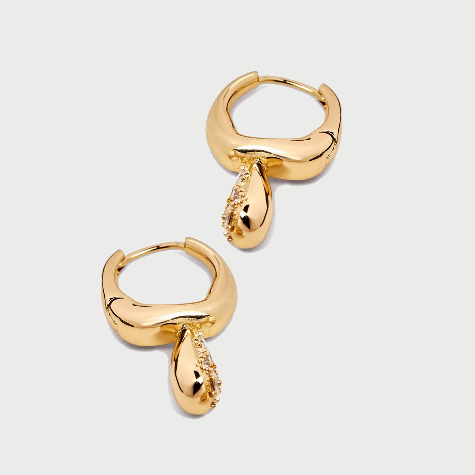 Petra Pave Hoop In Gold And Crystals