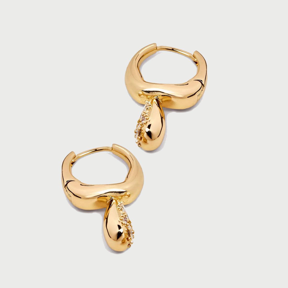 Petra Pave Hoop In Gold And Crystals