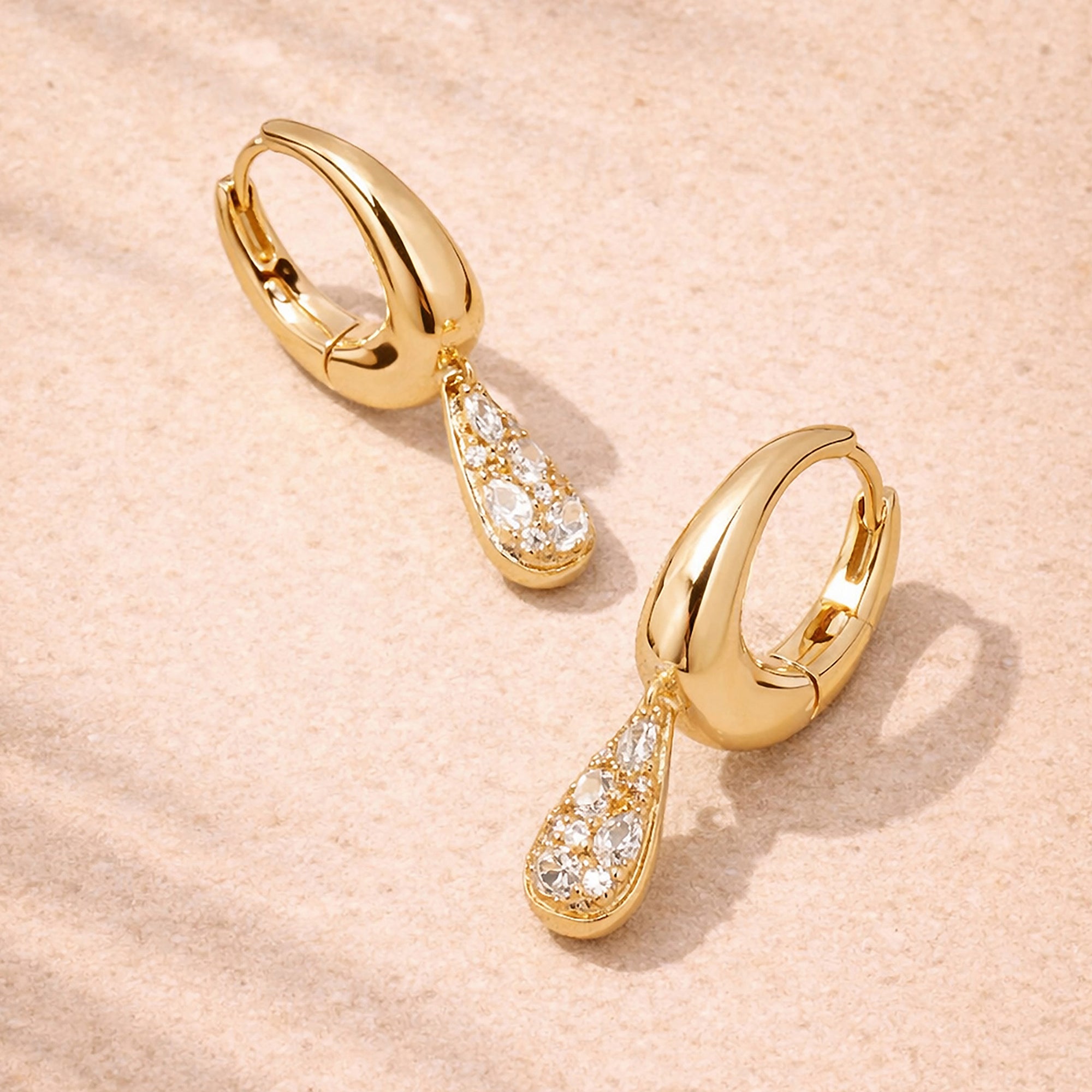 Petra Pave Hoop In Gold And Crystals