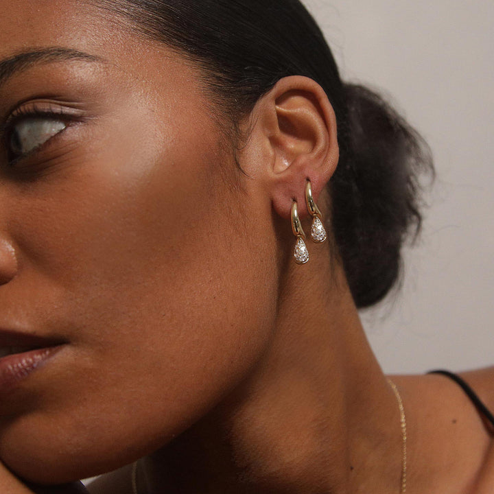 Petra Pave Hoop In Gold And Crystals