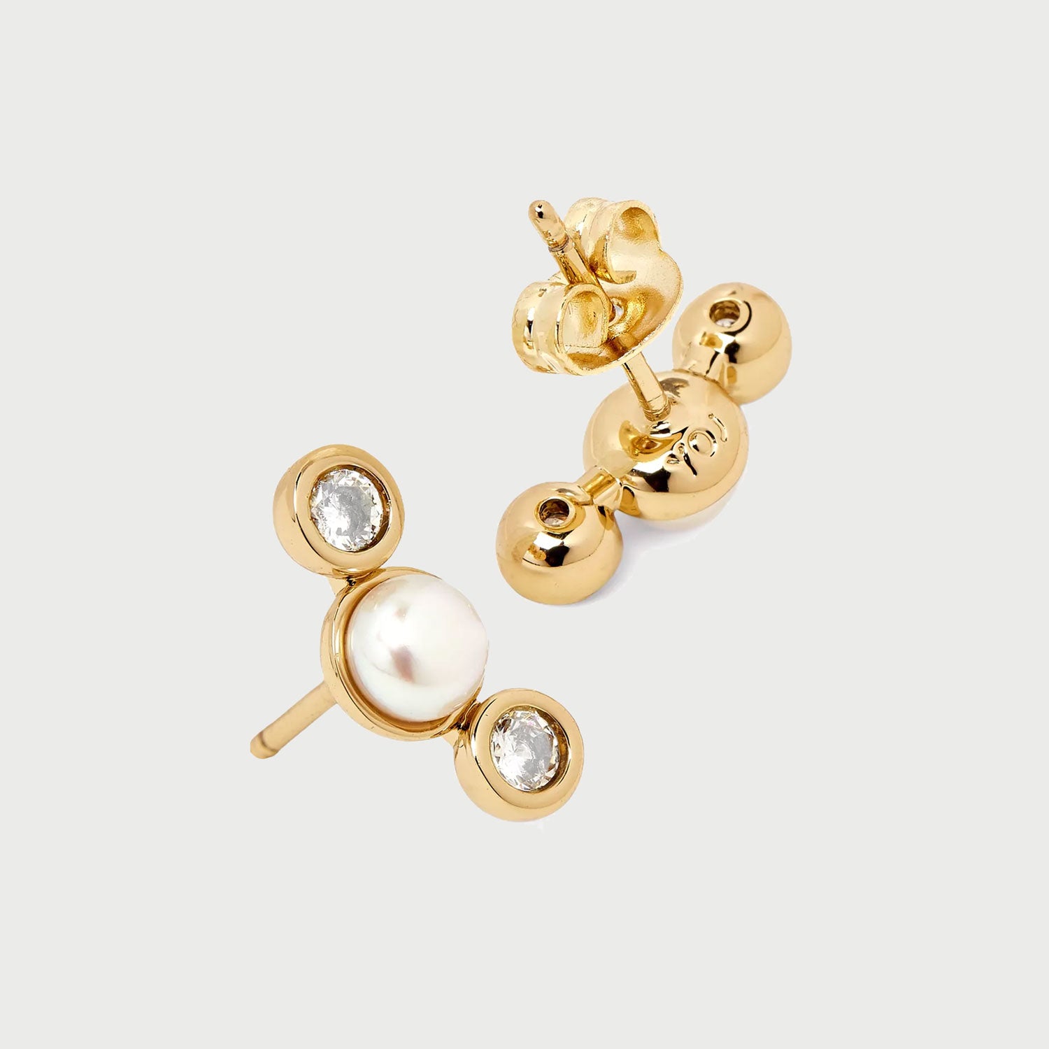 POTOSKA x YOJ Mlvo Mini Pearl Stud Earring in Gold