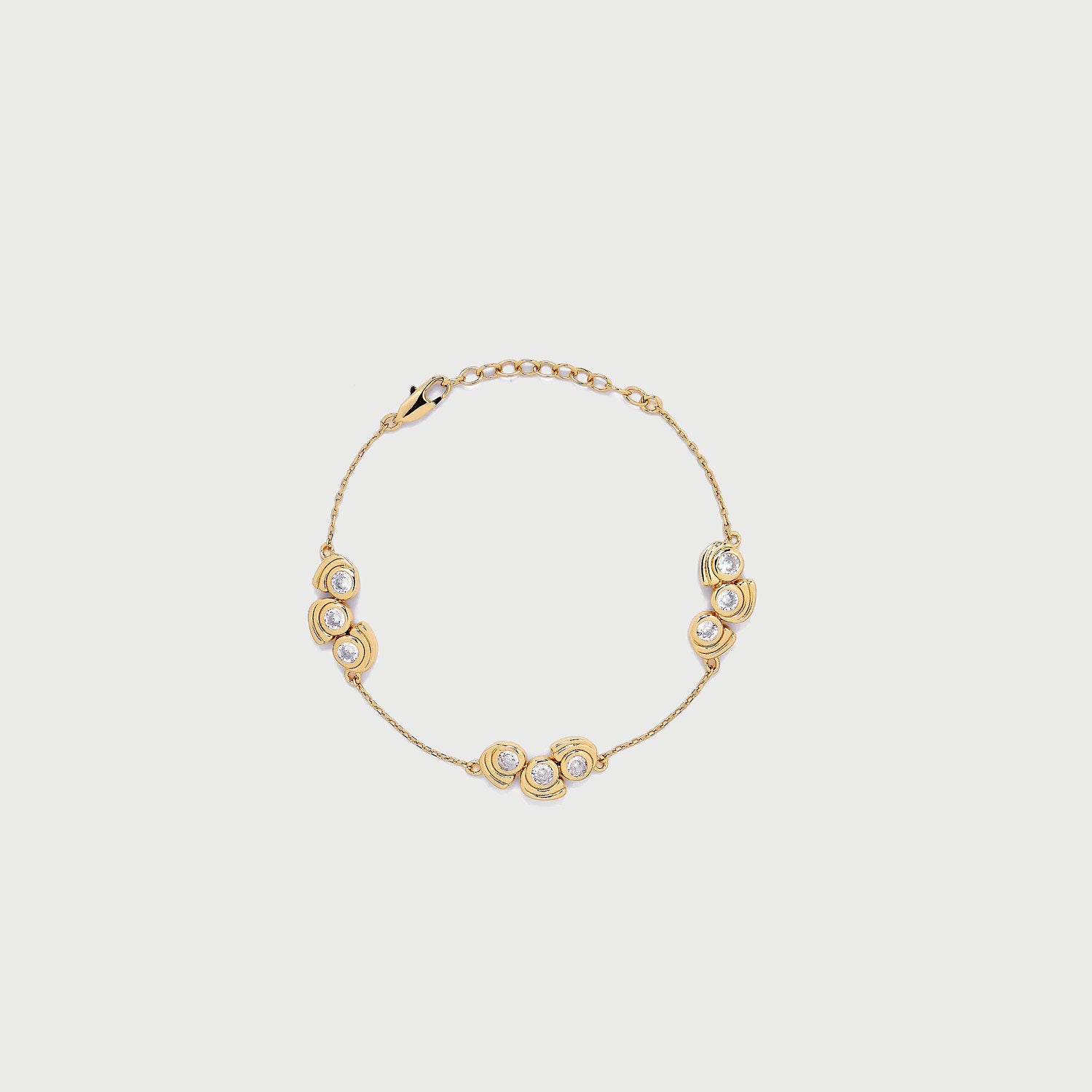 Mavlo Crystal Chain Bracelet in Gold