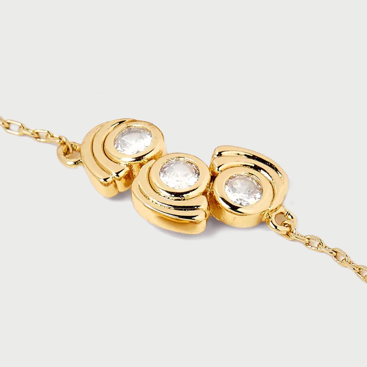 Mavlo Crystal Chain Bracelet in Gold