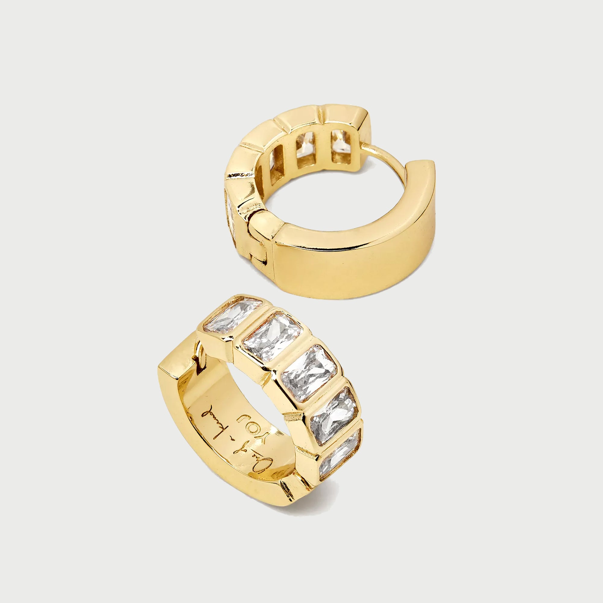 KWARLO MINI PAVE HOOP EARRINGS IN GOLD AND CRYSTALS