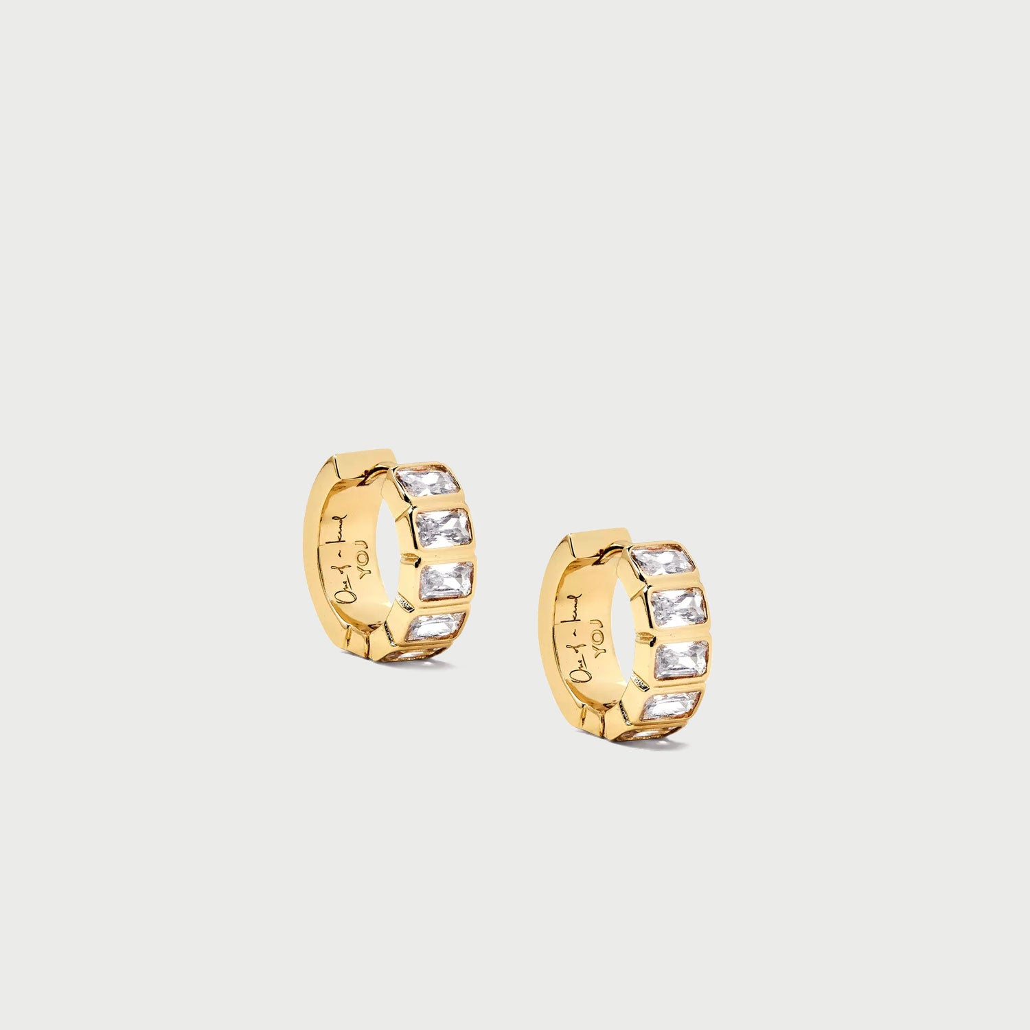 Kwarlo MIni Pave Bar Hoop Earrings
