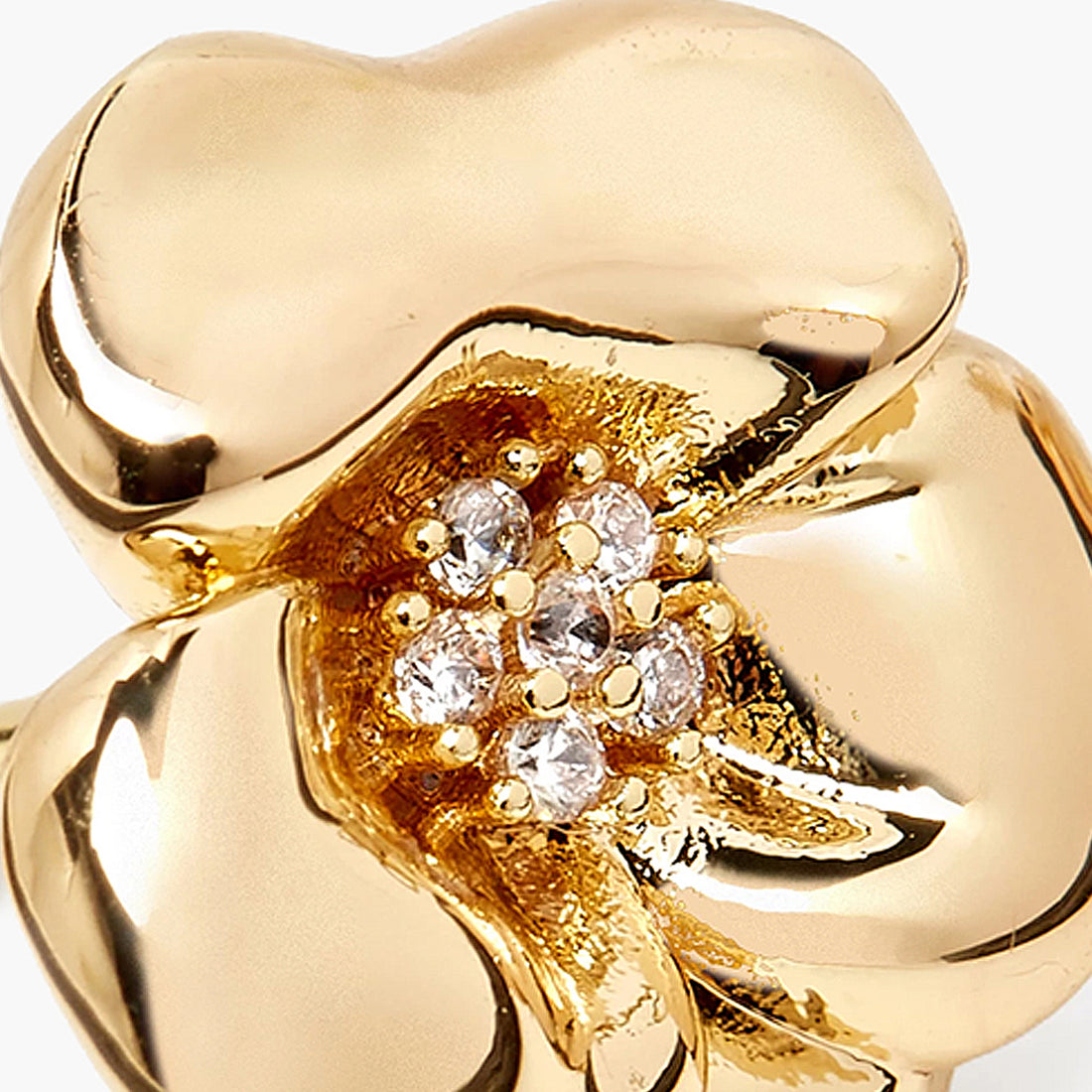 Lulu Midi Flower Stud Earring in Gold