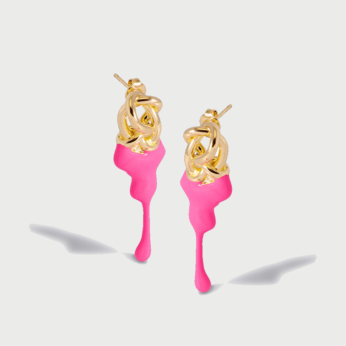 Kalno Maxi  Stud Earrings in Gold and Pink