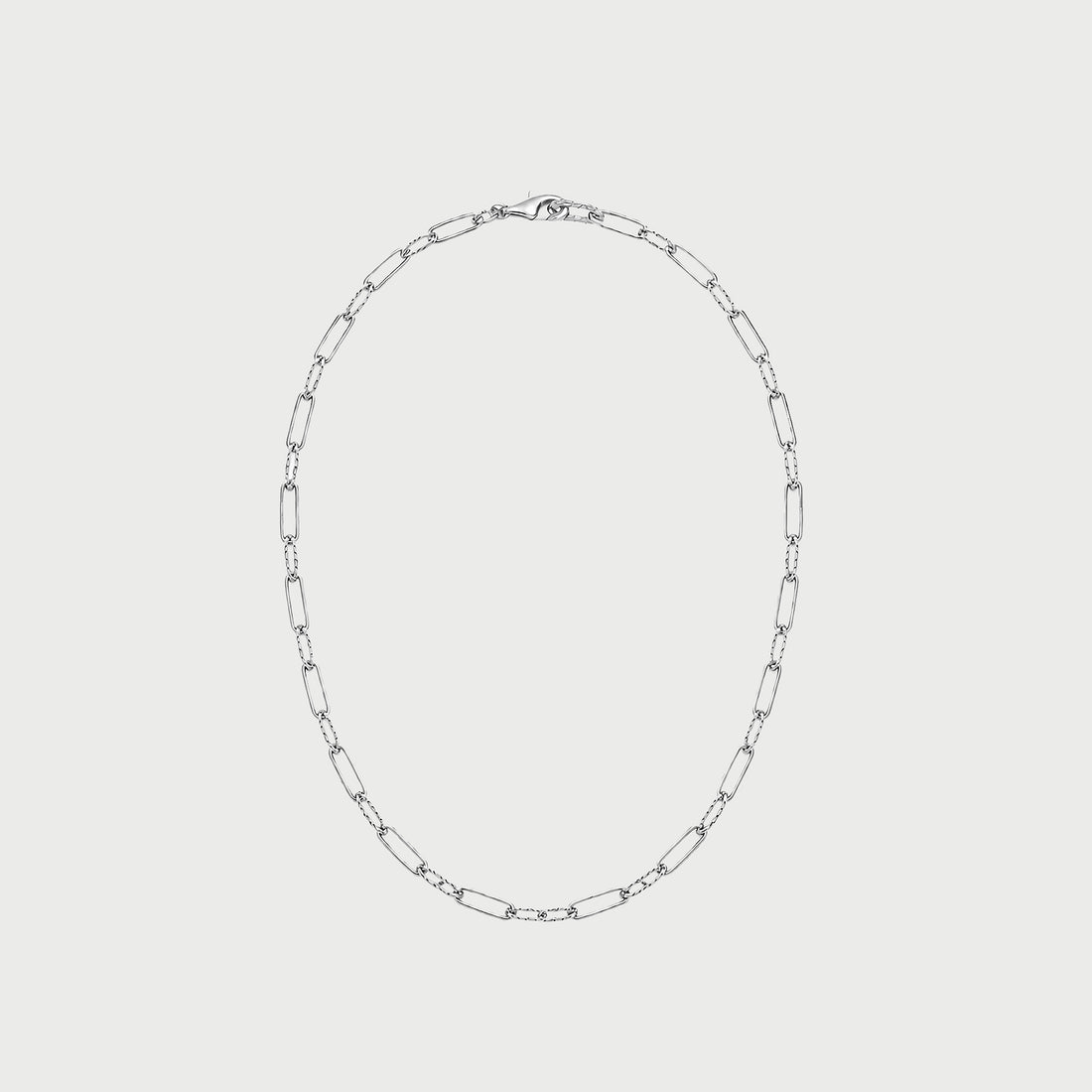 Molten Link Chain Necklace In Silver