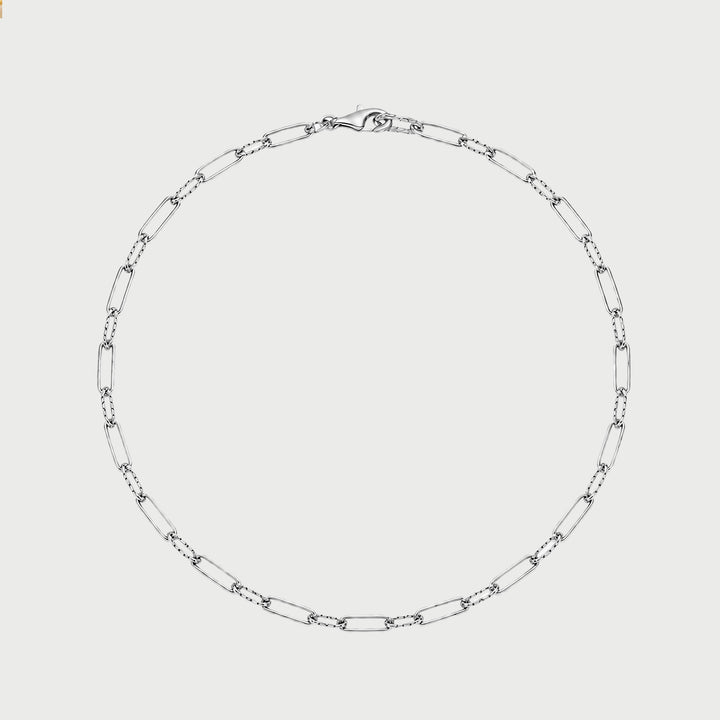 Molten Link Chain Necklace In Silver