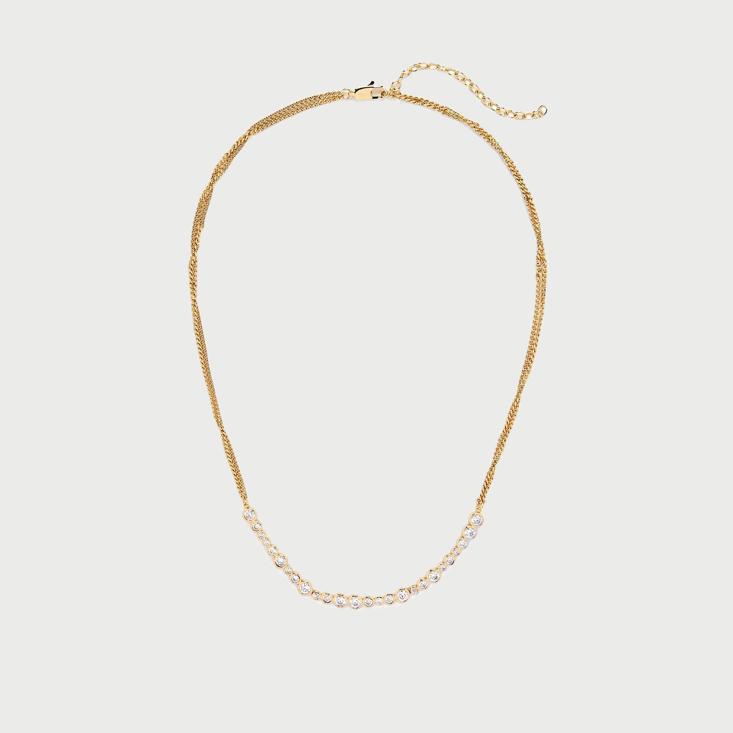 Malvo Maxi Crystal Chain Necklace in Gold