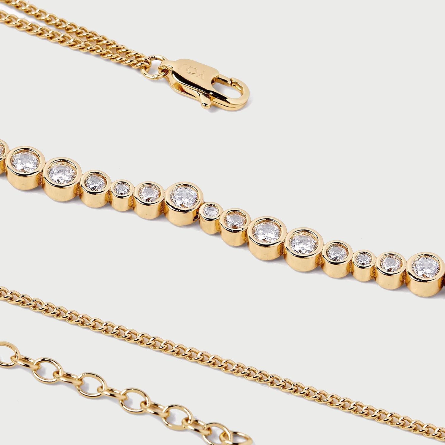 Malvo Maxi Crystal Chain Necklace in Gold