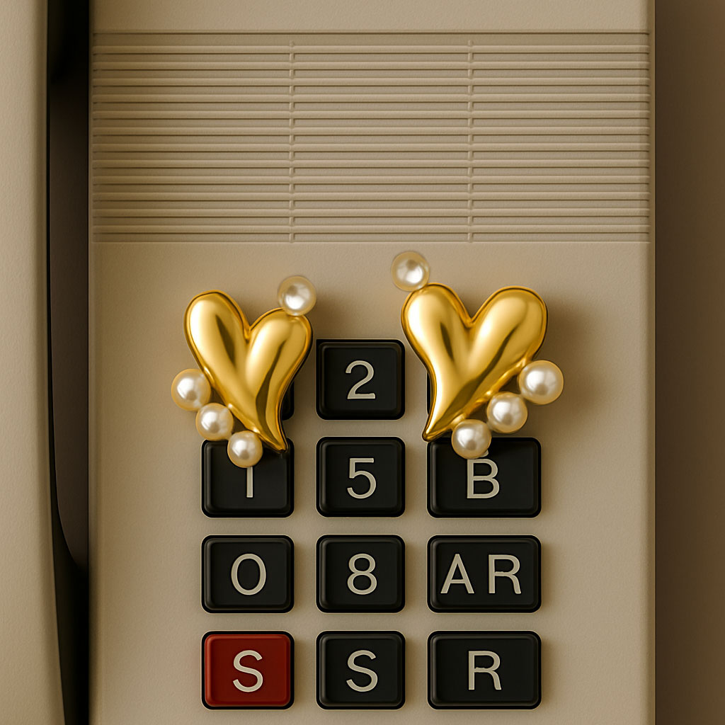 Loff Mini Pearl Heart Stud Earrings in Gold