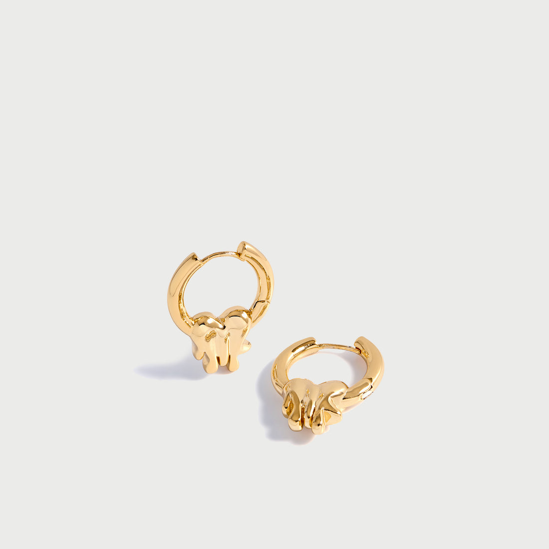 Loff Heart Mini Hoop Earrings in Gold