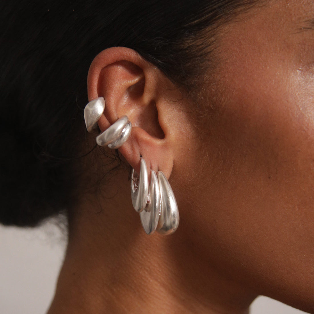 Charlotte x YOJ Molten Ear Cuff in Silver