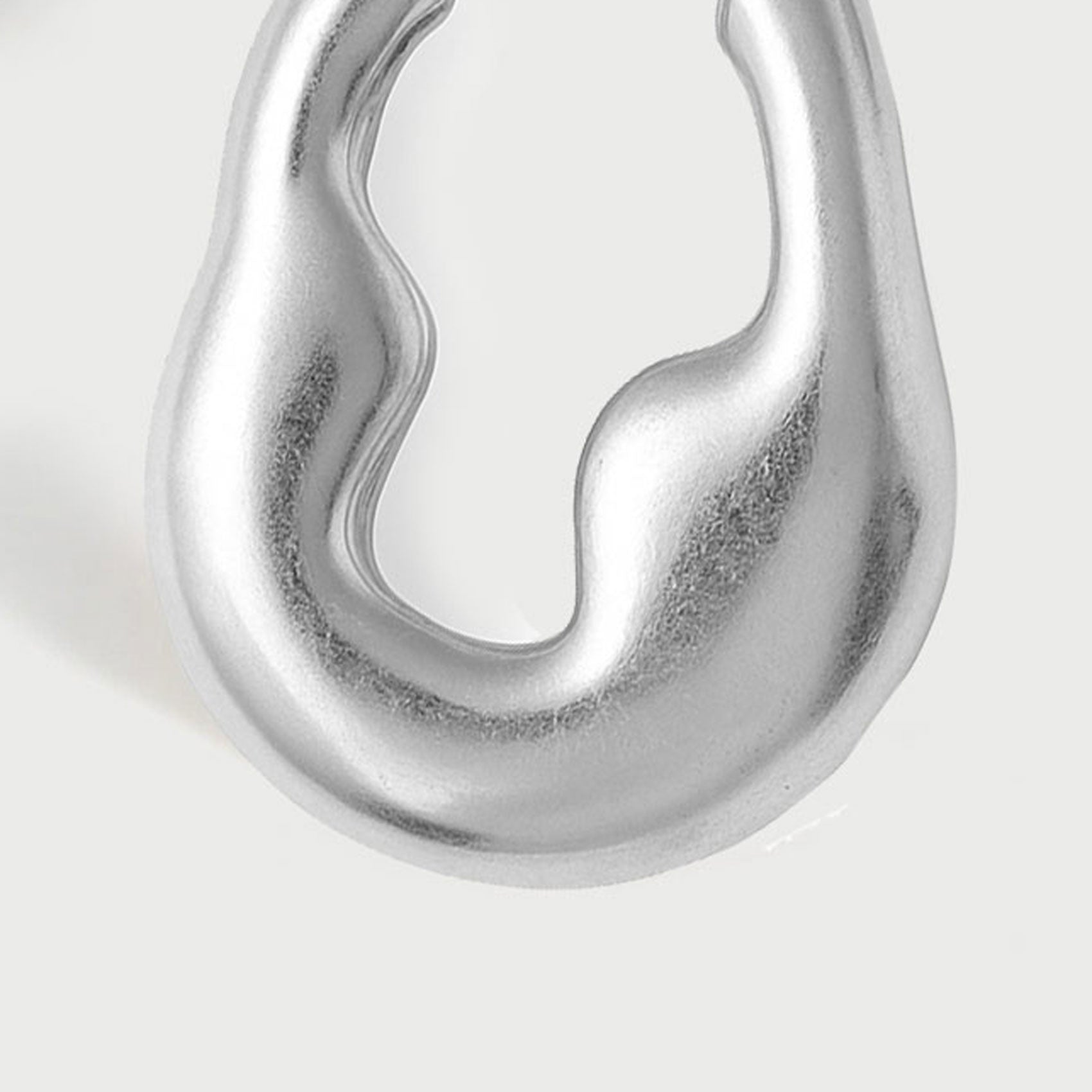 Charlotte x YOJ Luna Drop Hoops in Siilver