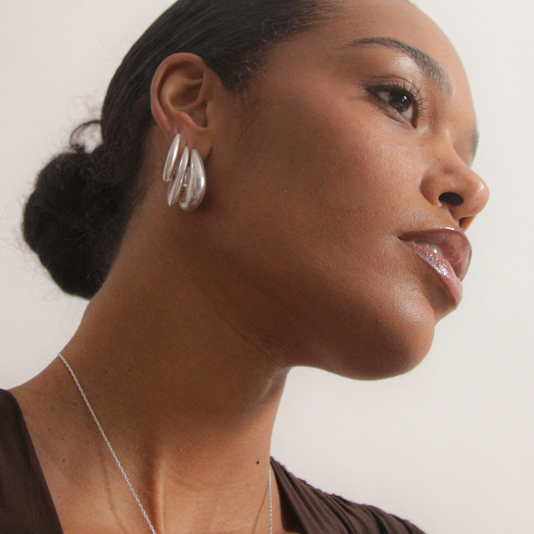 Charlotte x YOJ Eclipse Midi Hoops in Silver