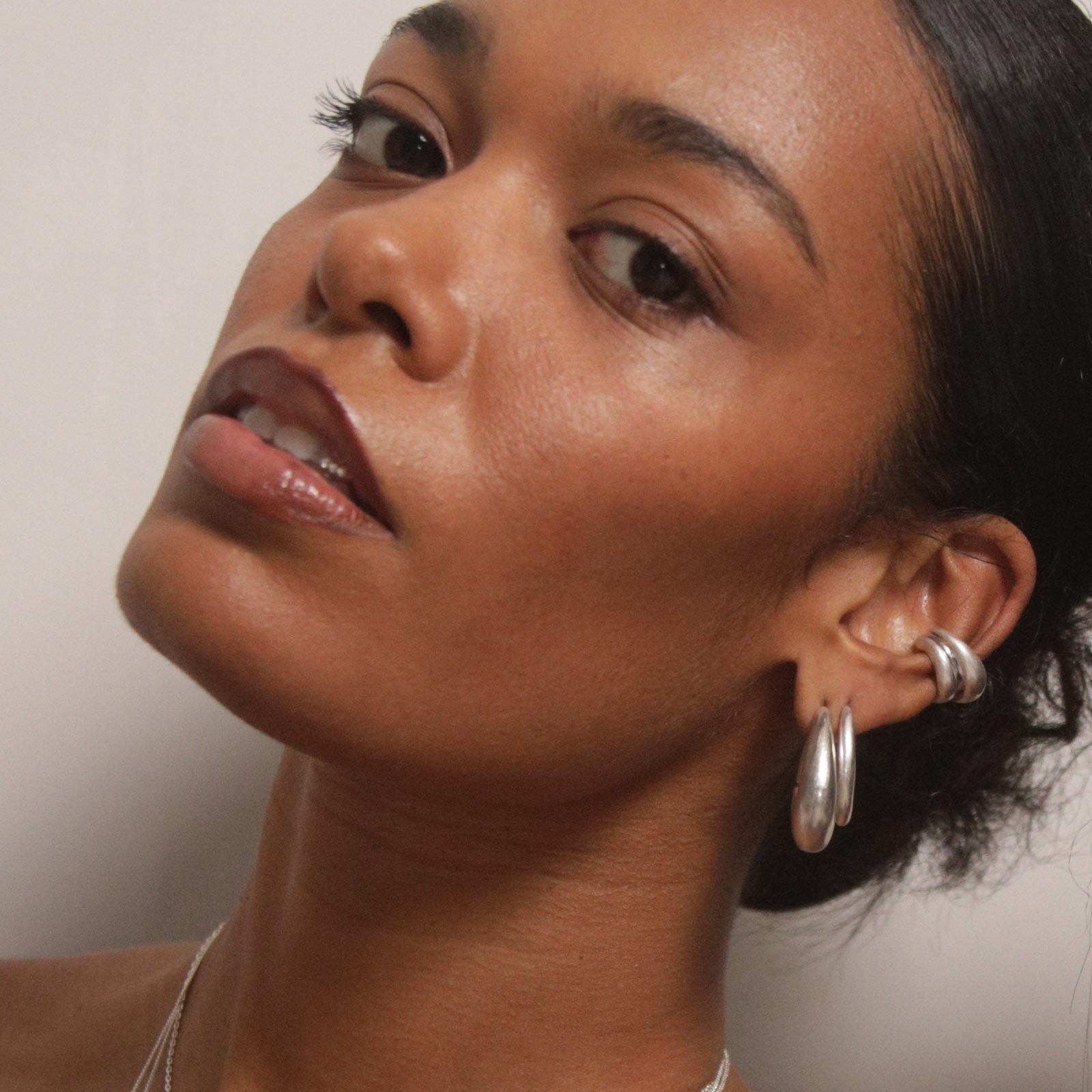 Charlotte x YOJ Eclipse Mini Hoops in Silver