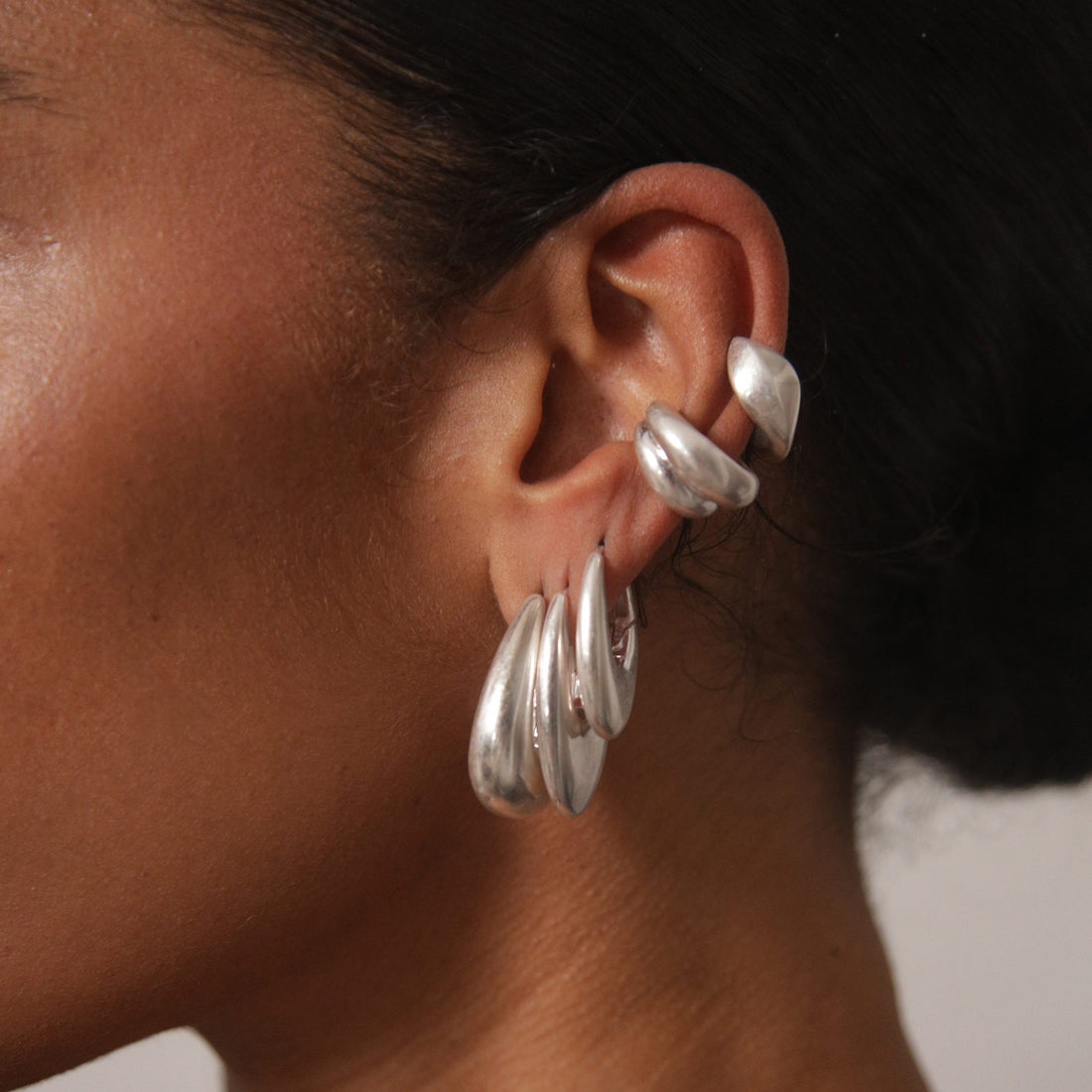 Charlotte x YOJ Molten Maxi Earrings in Silver