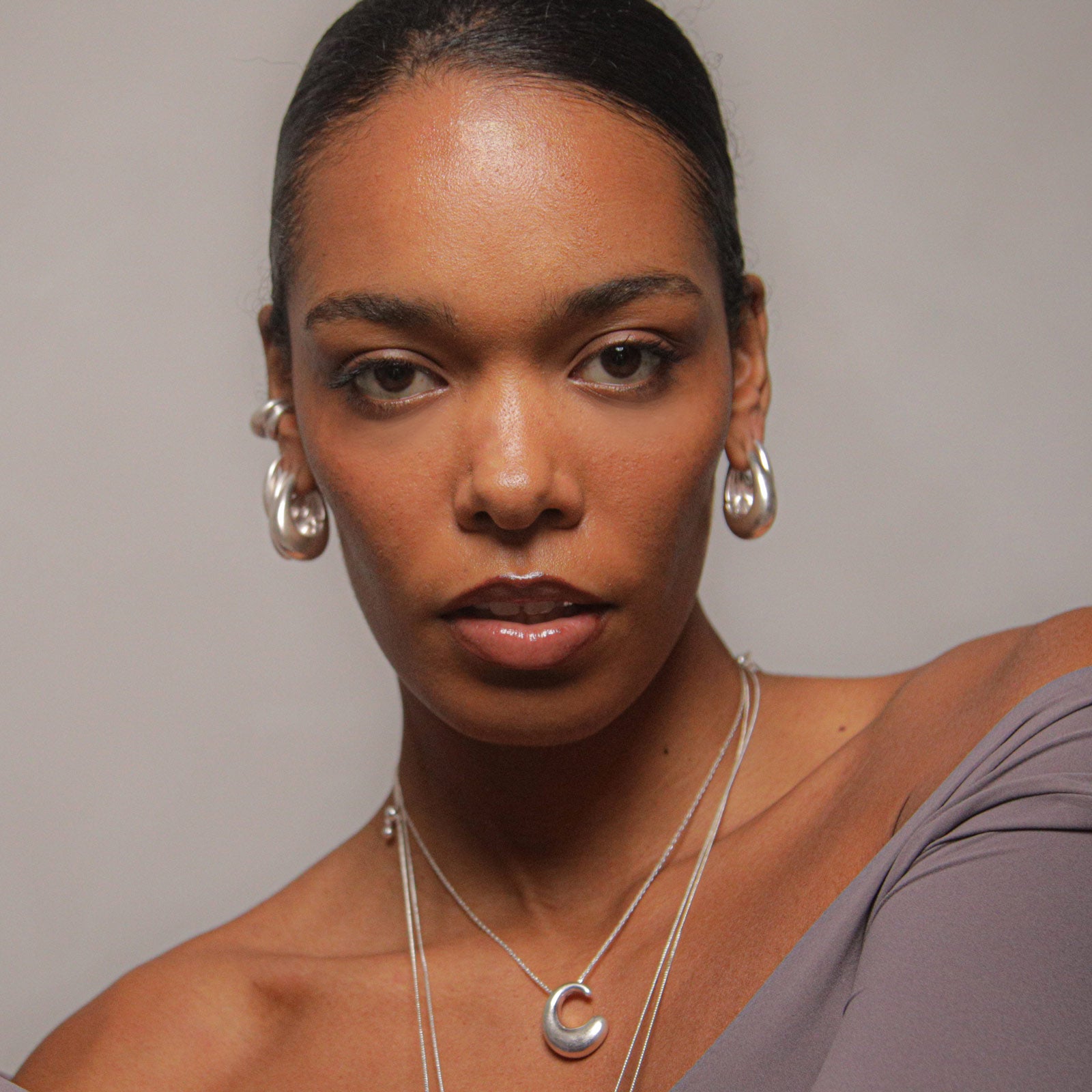 Charlotte x YOJ Molten Maxi Earrings in Silver