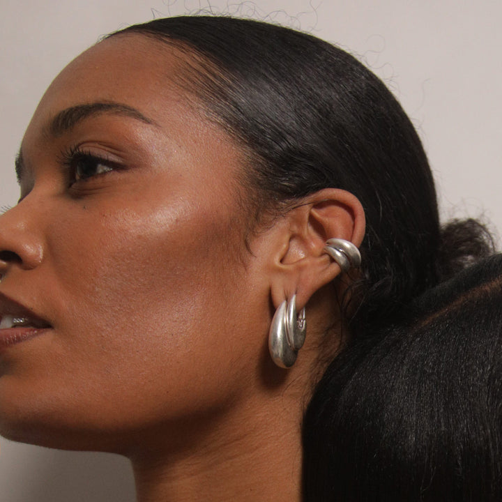 Molten Maxi Earrings in Silver