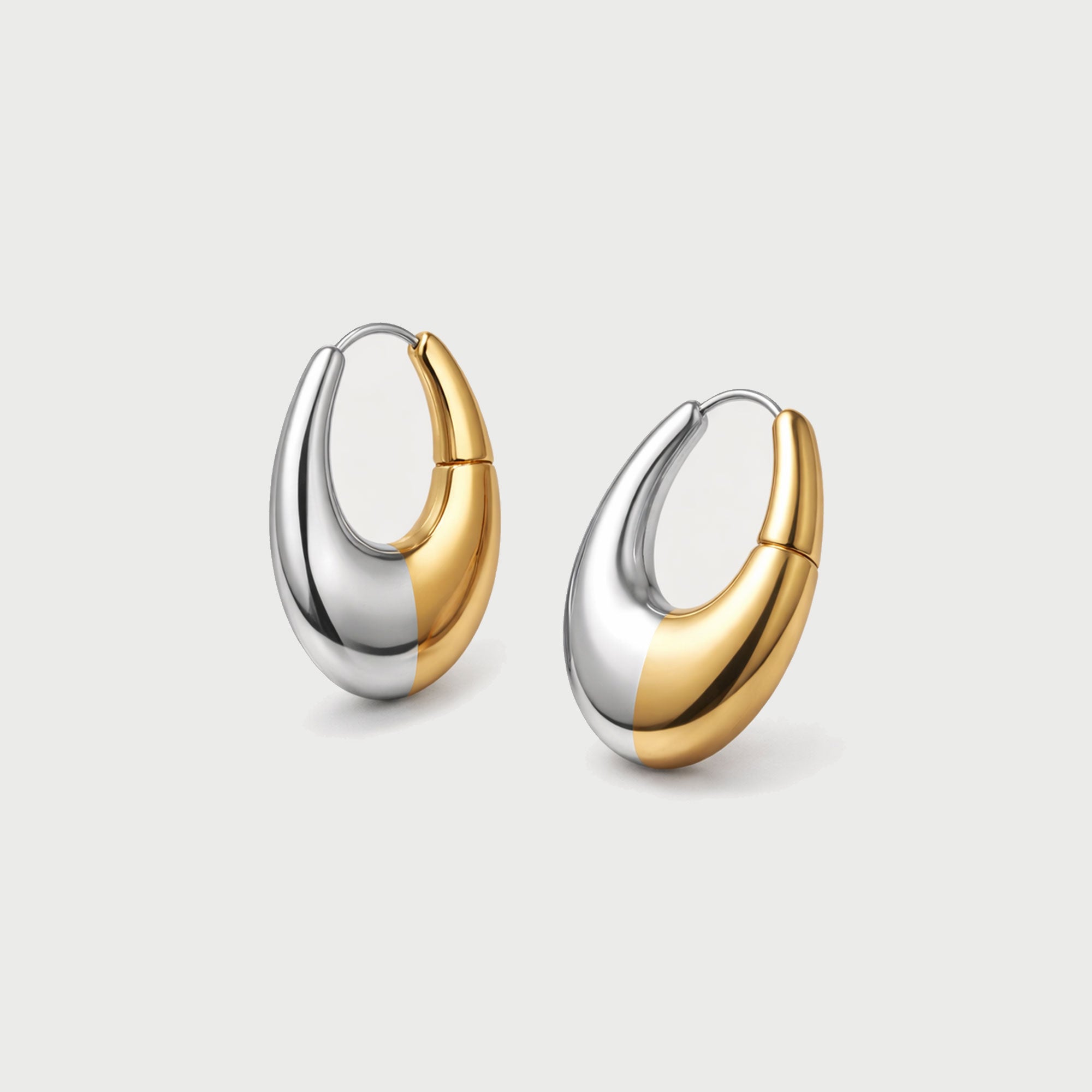 Charlotte x YOJ  Eclipse Midi Hoops in Two Tone