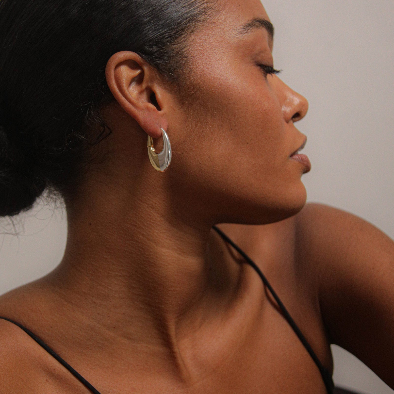 Charlotte x YOJ  Eclipse Midi Hoops in Two Tone