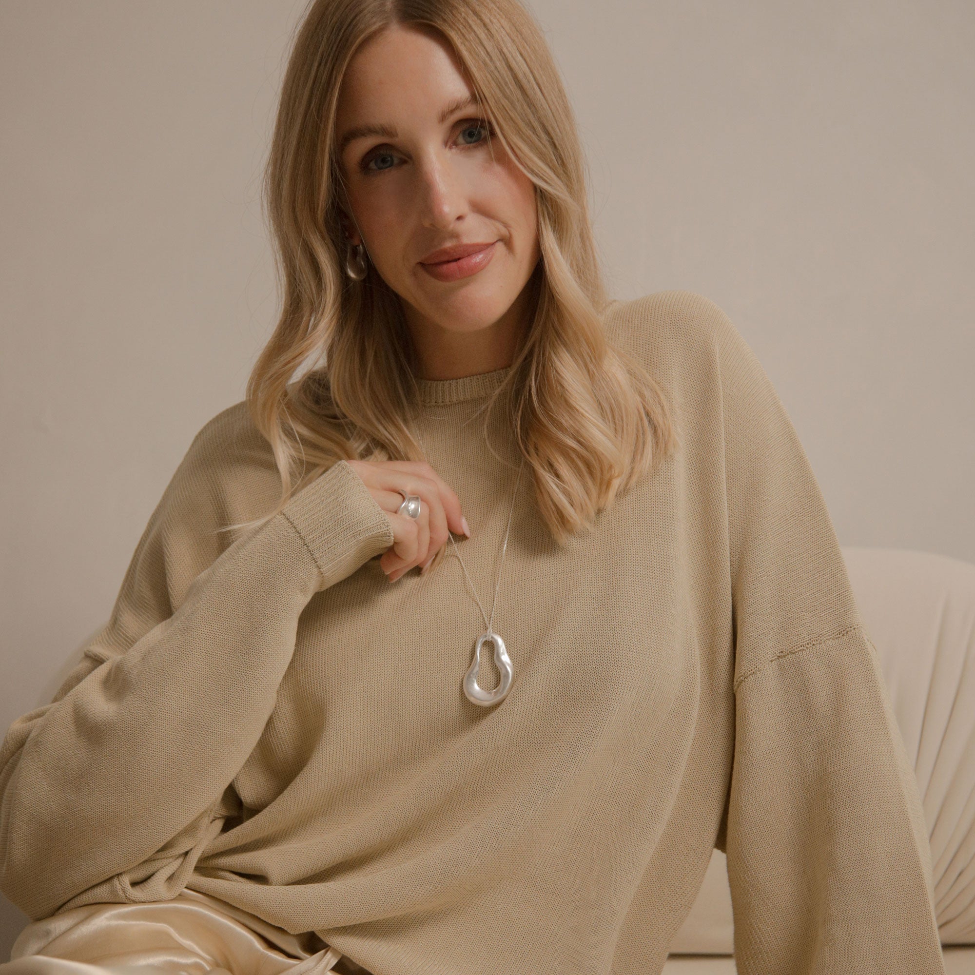 Charlotte x YOJ Nova Wave Necklace in Silver